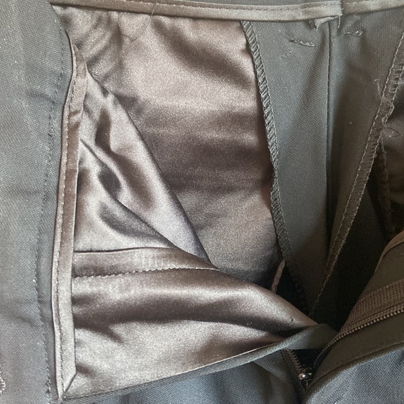 Suistudio crêpe high waist wide leg slim waist long tuxedo trousers 26waist - Picture 6 of 10